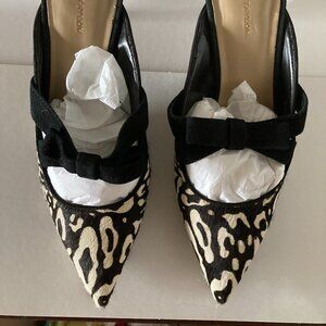 Ann Taylor Calf Hair Leather Closed Toe Mule